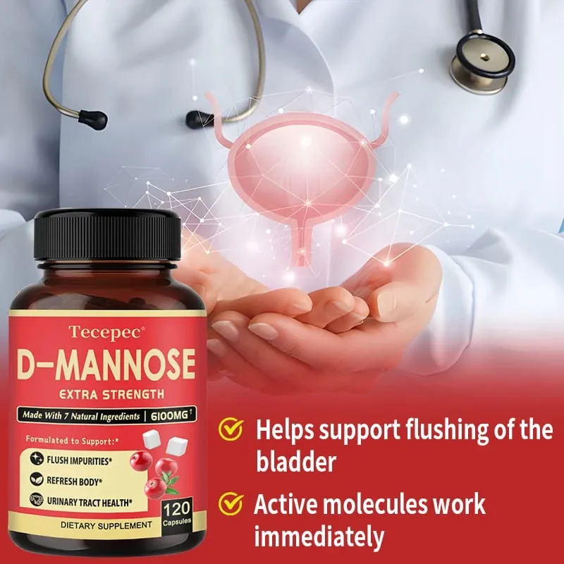 D-Mannose - Suplemento Orgânico de Cranberry para Apoiar a Saúde do Trato Urinário e da Bexiga e Reduzir Infecções do Trato Urinário
