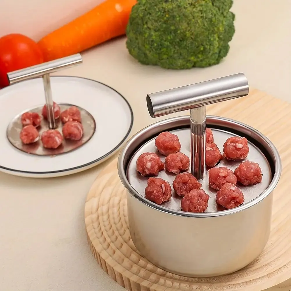 Stainless Steel Hand Press Meatball Maker Efficient Creative Meatball Maker Tool Manual Quick & Easy DIY Meatballs — image 2
