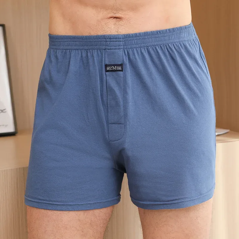 Men's Aro Pants Underwear 100% Pure Cotton Home Sleeping Pants Loose Breathable Men's High Waisted Four Corner Boxers Shorts — image 20