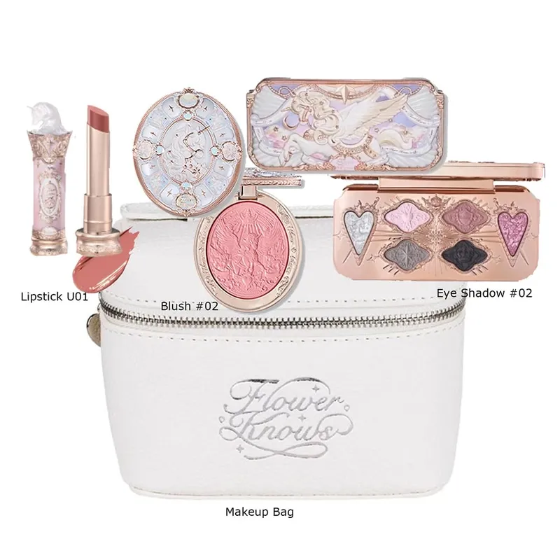 Flower Knows Σετ Μακιγιάζ Κουτί Full Swan Bear Garden Collection Ανάγλυφο Blush Shine Kit Lipstick Foundation All in Maquiagem Kit