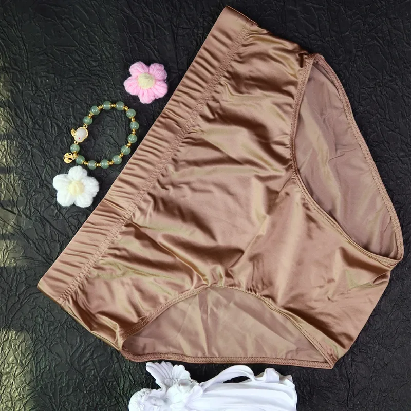 new Mens Briefs Underwear Satin-like Breathable Low-Rise Underpants Male Panties Men's glossy underwear — image 10