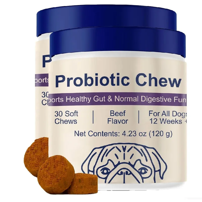 Probiotics Chews for Dogs Support Gut Health Occasional Diarrhea Digestive Health & Seasonal Allergies - 30 Soft Chews — image 8