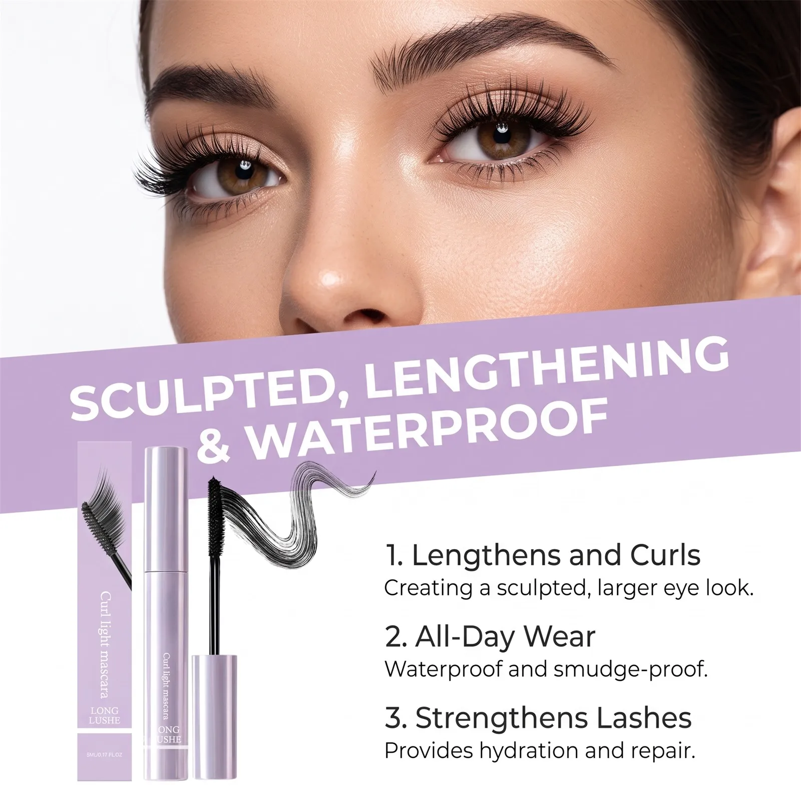 Αδιάβροχη μάσκαρα 3D επιμήκυνσης Black Eyelash Extension Eye Lashs Brush Long-wearing Silk Mascara Volumizing Cosmetics Δώρο