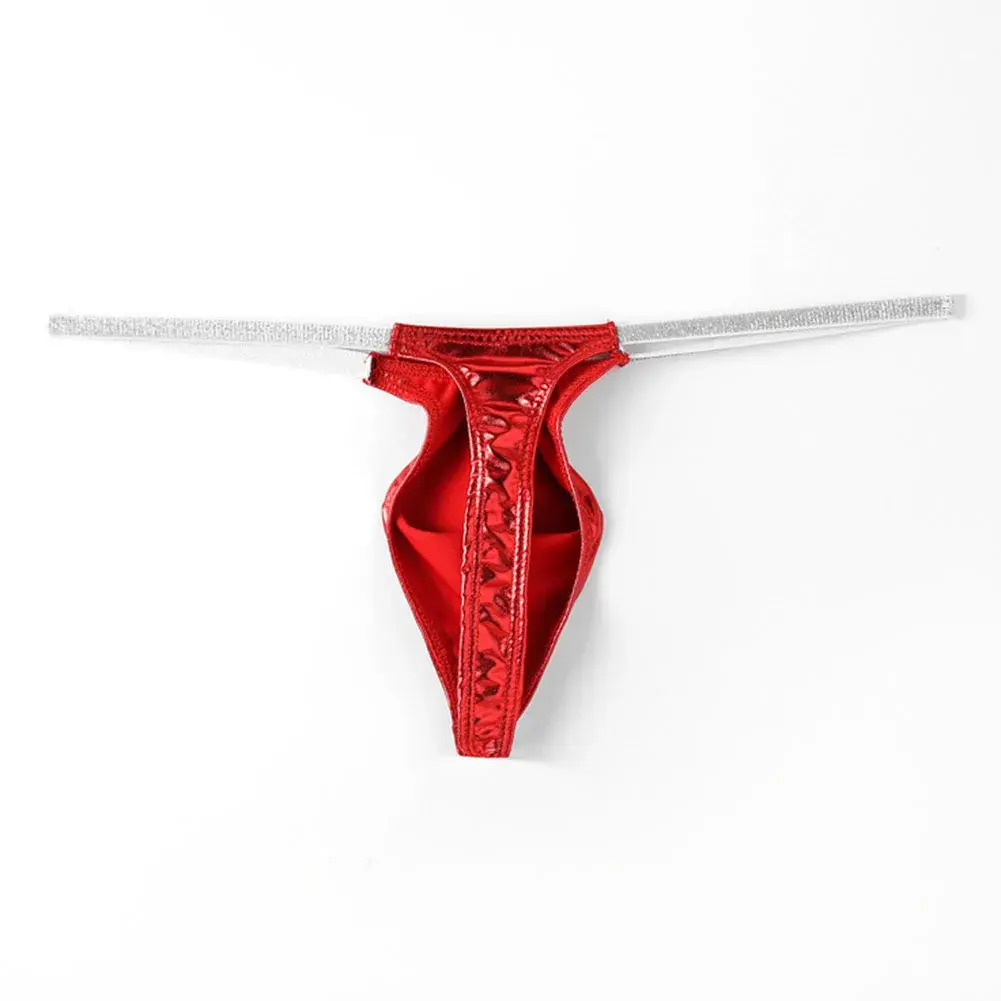 Average Size Mens Underwear Low Waist Shiny T-back Underwear Mini Underwear Mini G-Strings Shiny Fabric All Season Wear — image 2