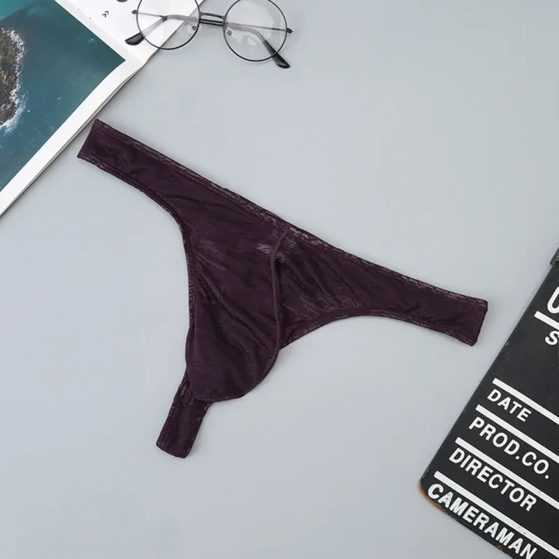 Lelaki Lace Jacquard G-string Seluar Dalam Tinggi Meregangkan Kantung Besar Thong Seluar Dalam Gay Seksi Erotik Seluar Dalam T-belakang — image 16