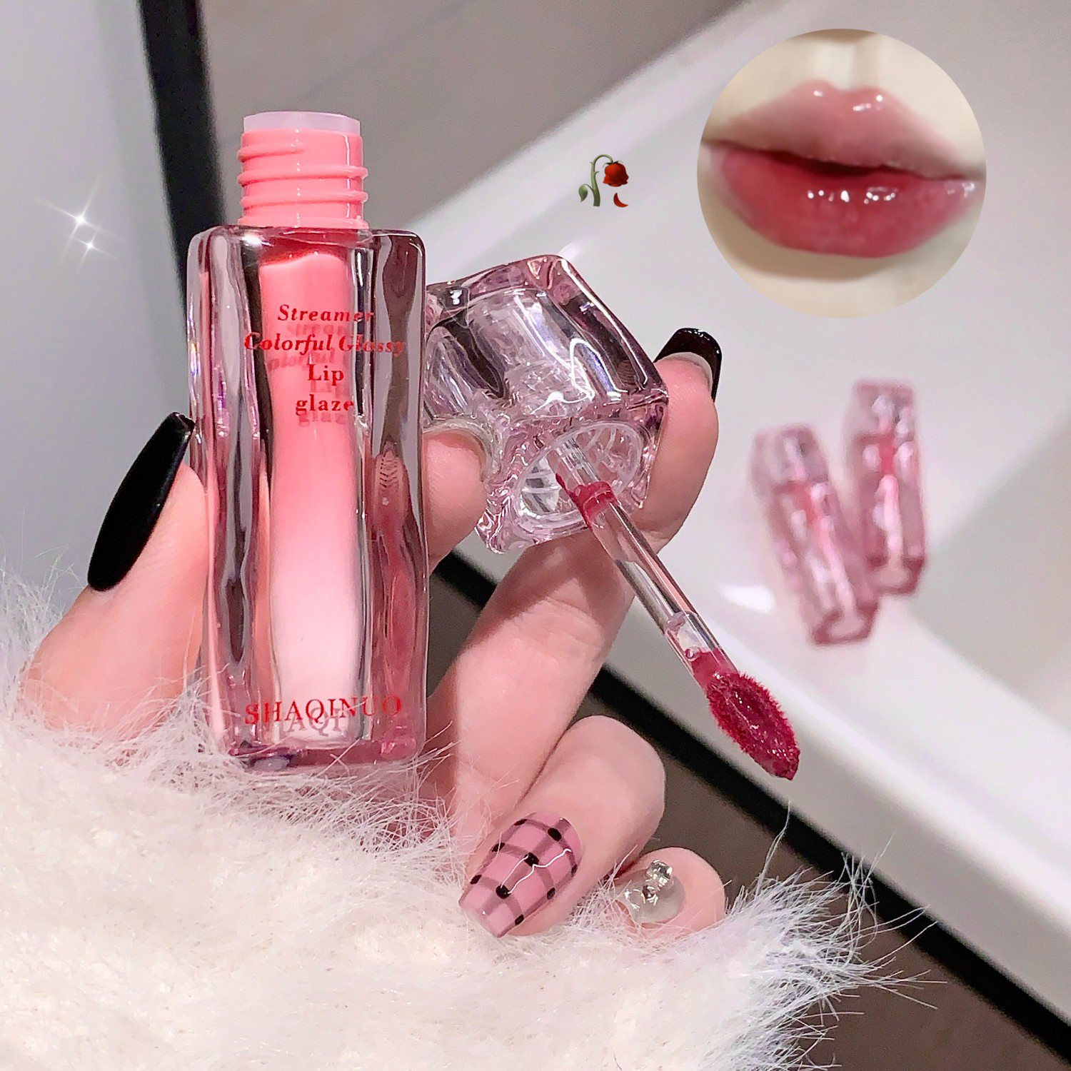 Brilho labial espelhado, hidratante, copo antiaderente, gelatina, batom líquido transparente, matiz de longa duração, óleo, maquiagem labial — image 6