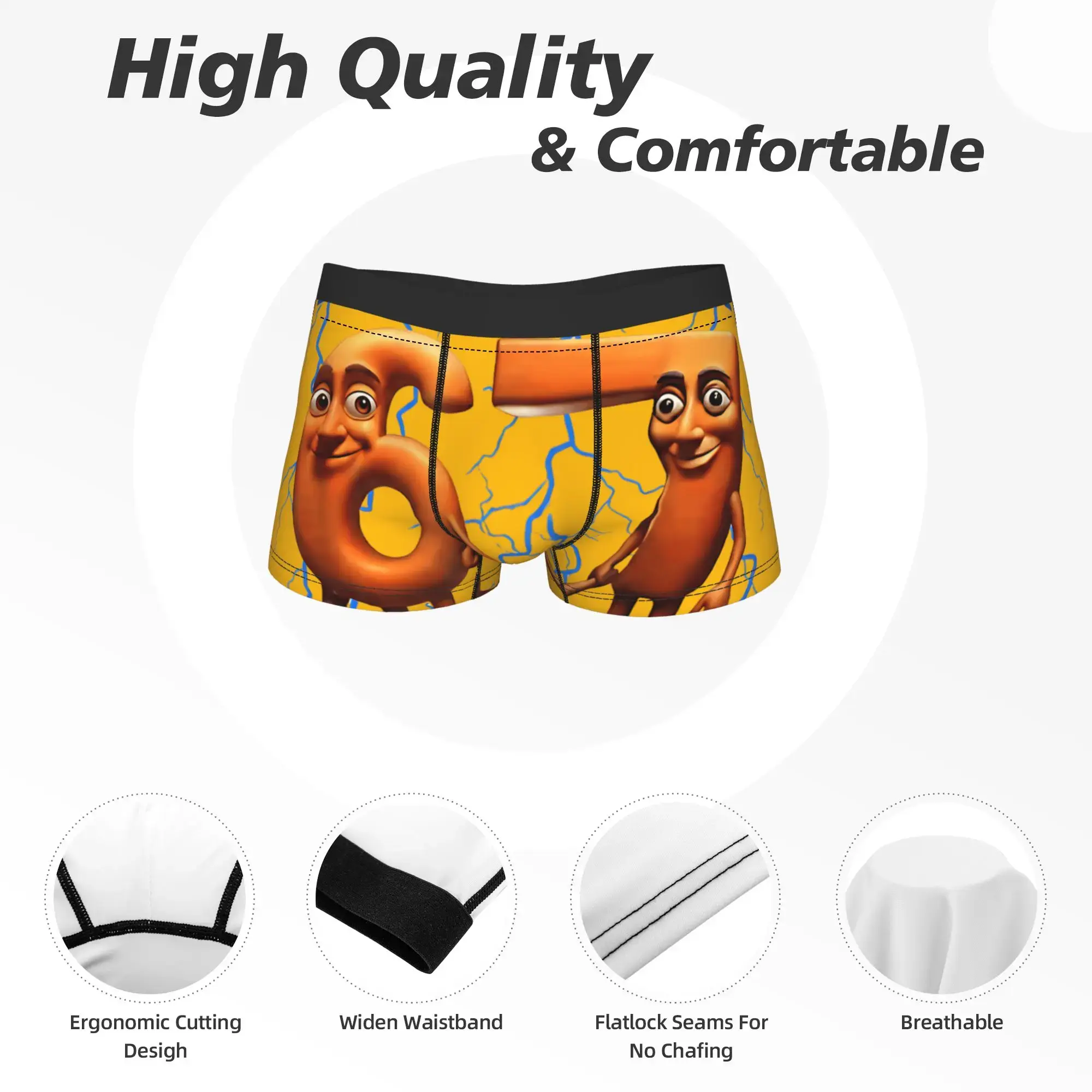 Funny Sixty Seven Brainrot Italian Underwear Print Trunk Quality Male Panties Breathable Boxer Brief Gift — image 5