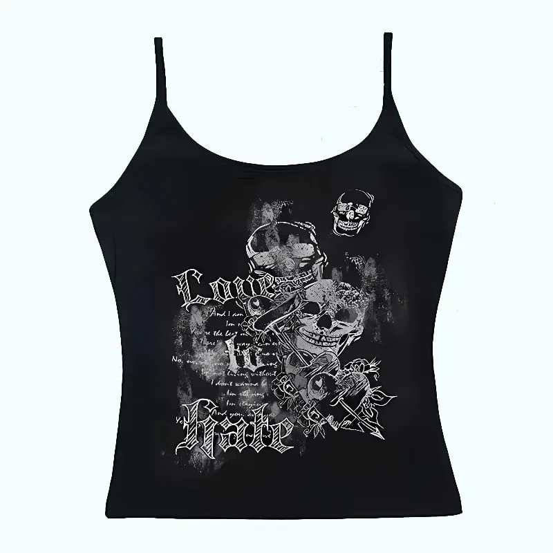 Γυναικείο γοτθικό στυλ αράχνης Cami Tank Top Αμάνικο Spaghetti λουράκι Y2K Slim Cropped Camisole Dark Punk Streetwear τοπ — image 11