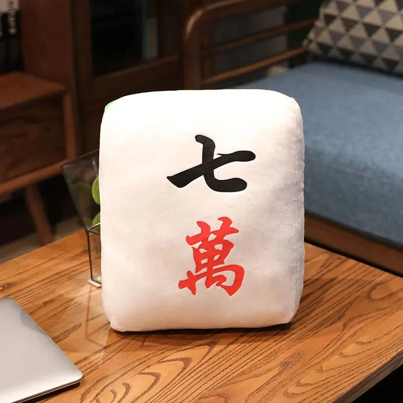 New 1pc Creative Mahjong Pillow Cushion Chinese Plush Toy Car Chair Backrest Mahjong Dice Funny Nap Pillow Sofa Home Decor Gift — image 13
