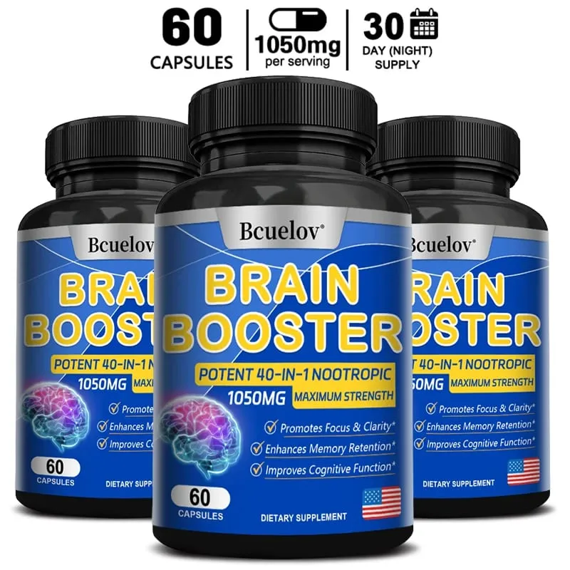 Κάψουλες Brain Nutrition - Συμπλήρωμα Διατροφής 40-σε-1 Ισχυρή φόρμουλα Vegan Non-GMO Υποστηρίζει την εστίαση και την υγεία του εγκεφάλου — image 10