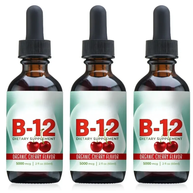 Βιταμίνη B12 Methylcobalamin Liquid Drops 5000 mcg Cherry Flavor 2 Fl Oz 60 Servings Συμπλήρωμα Vegan χωρίς ζάχαρη καθημερινά — image 9