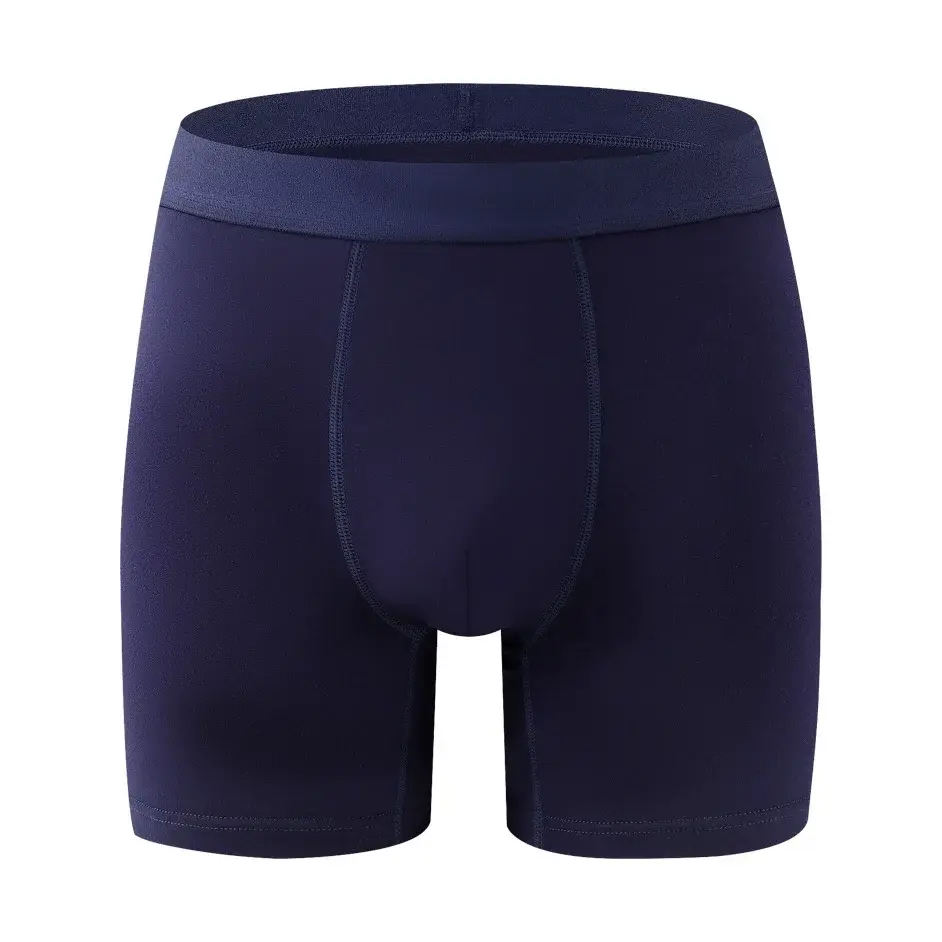 Men's Bamboo Fiber Boxer Briefs - Single Piece Soft Solid Color Underwear with Seamless Waistband & Contoured Pouch