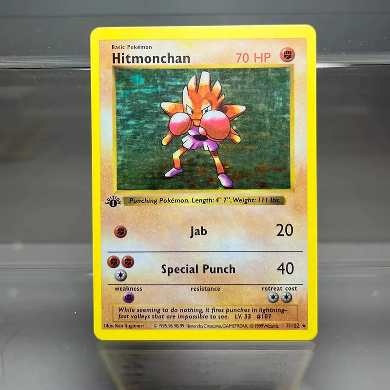 PKM Single Cards 1. Edition 1996 Mewtwo Charizard Dragonite Zapdos PTCG fóliakártyák alapkészlet játékgyűjtemény PKM proxy kártyák