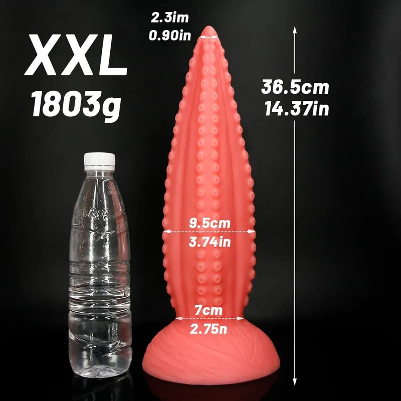 Big Anal Dildos 5 μεγεθών Μαλακό σιλικόνη με μακρύ βύσμα πισινό Monster Dildo Τεράστιο ροζ πλοκάμι Dildo Masturbate Παιχνίδια σεξ για γυναίκες άνδρες — image 9