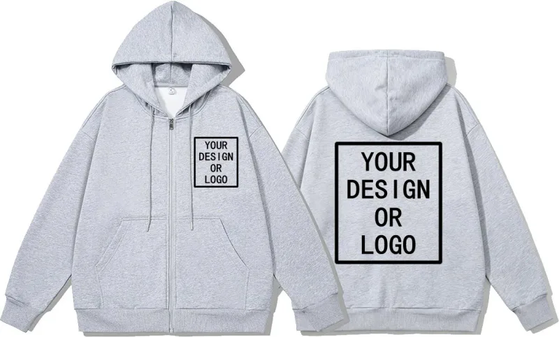 Personaliza tu propio diseño de marca, logotipo/imagen personalizada, sudaderas con capucha con cremallera DIY para hombres y mujeres, sudadera informal con capucha, nuevo jersey