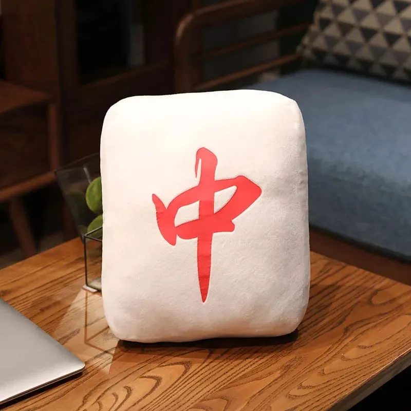 New 1pc Creative Mahjong Pillow Cushion Chinese Plush Toy Car Chair Backrest Mahjong Dice Funny Nap Pillow Sofa Home Decor Gift — image 25