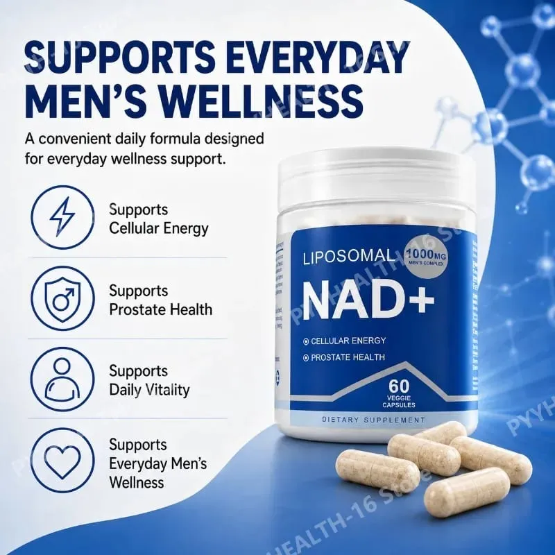 NAD+ Férfi Komplex Kapszula Cellular Energy Support Resveratrol Maca Prosztata egészségének és vizeletürítési kényelmének támogatása 60 kapszula — image 4