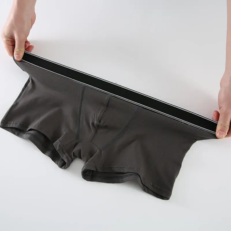 3pc Simple Solid Color Stripe Belt Men's Underwear Cotton Comfortable Soft Male Boxer Shorts Special Offer Mid Waist Briefs S-XL — image 1