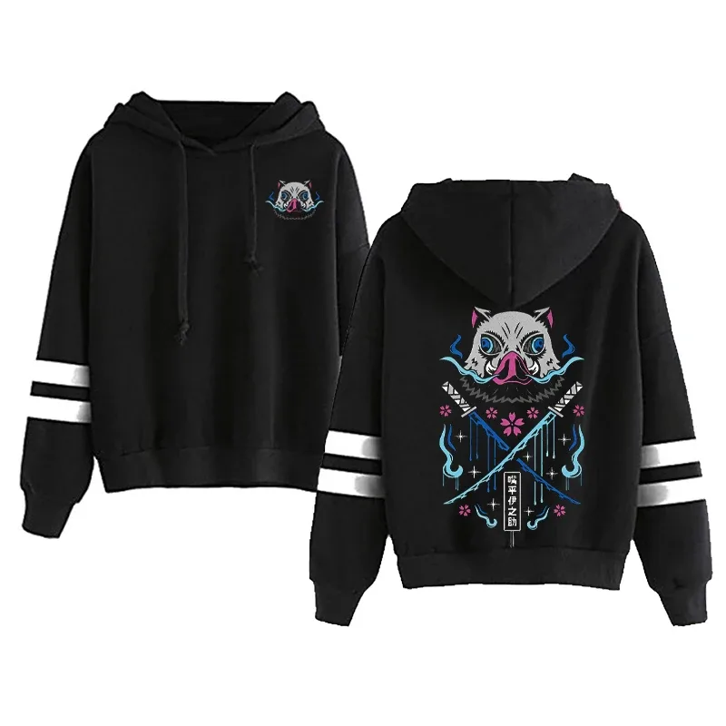 Felpe con cappuccio Anime Inosuke Uomo Donna Kimetsu no Yaiba Felpe Manga Kawaii Harajuku gotico Pullover con cappuccio Casual Streetwear — image 15