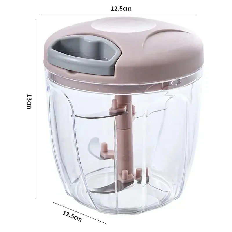 Crusher Vegetable Onion Cutter Kitchen Cooking Accessories 500/900ML Manual Meat Mincer Garlic Chopper Rotate GarlicPress — image 6