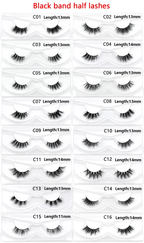 Μαζικά είδη 10/30/60/100 Pairs Mink Half Lashes Natural Long Fluffy Wispy Half False Lashes Extension Ελαφρύ κοντές βλεφαρίδες — image 9