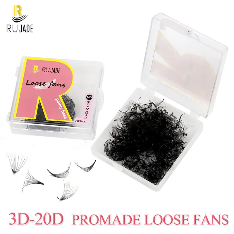 Rujade Sharp גבעול משוחרר מאווררים מוכנים מראש רוסי נפח ריסים דקות פרומאד מניפות נפח אוהדי בסיס מחודדים תוספות ריסים Cilio — image 2