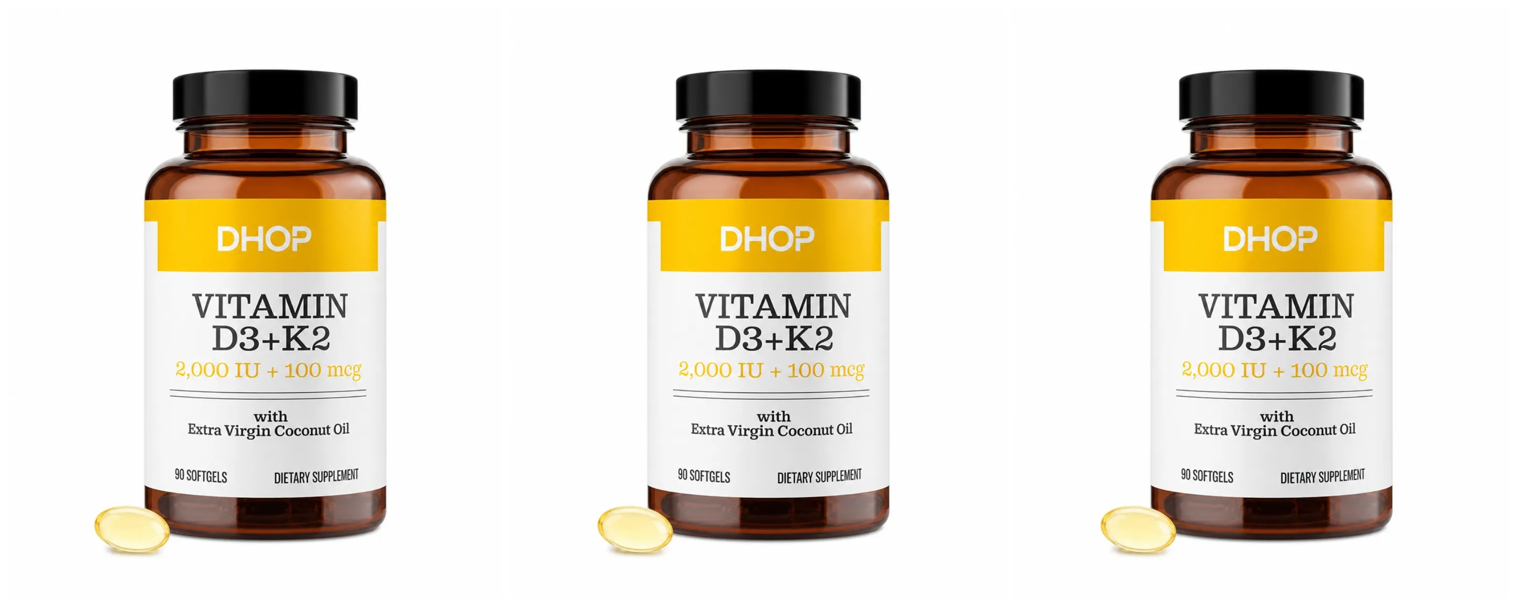 Βιταμίνη D3+K2 Κάψουλες 2000 IU + 100 Mcg - Υγεία οστών & Ανοσολογική Υποστήριξη Απορρόφηση ασβεστίου Daily Wellness Formula 90ct — image 9