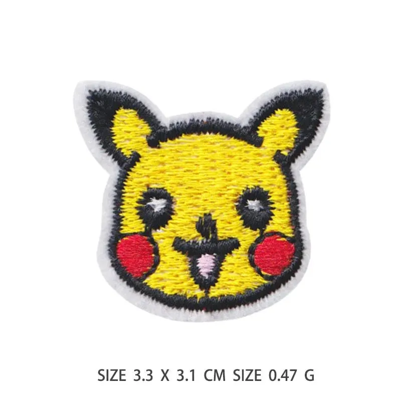 Επίθεμα υφάσματος Pikachu Αυτοκόλλητα ρούχων Ράψτε σε μπαλώματα κεντήματος Απλικέ σίδερο σε ρούχα Cartoon DIY διακόσμηση ενδυμάτων — image 45
