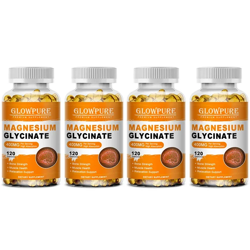 Magnézium-glicinát 400 mg az alváshoz Agy Idegrendszer Csont Izom Szorongáscsillapítás Szívegészség Stressz és szorongás enyhítése — image 10