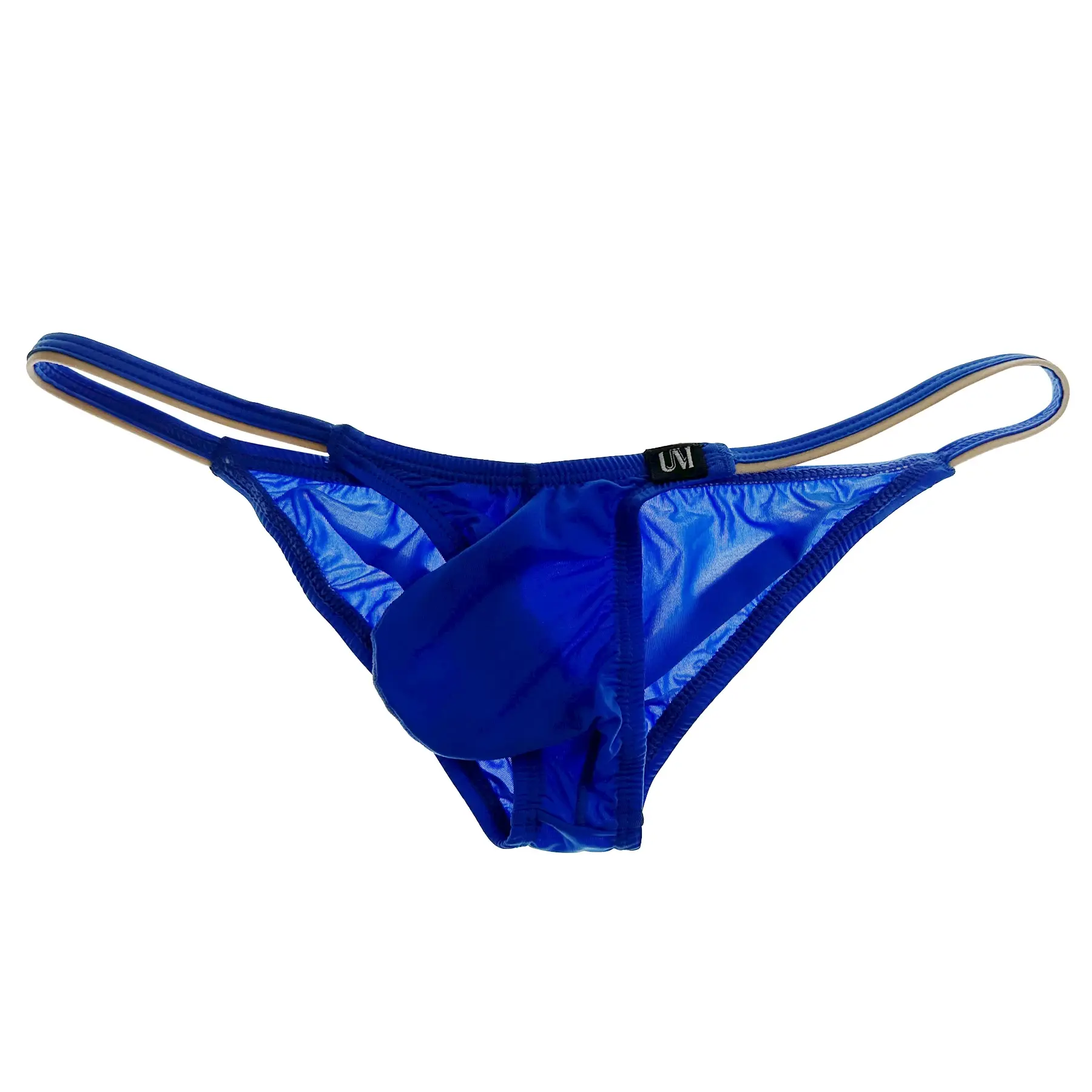 Men's Low Waist Briefs Ultra Color Elastic Rope Sexy G-strings Convex Silky Thin Belt Solid Uniform Underwear