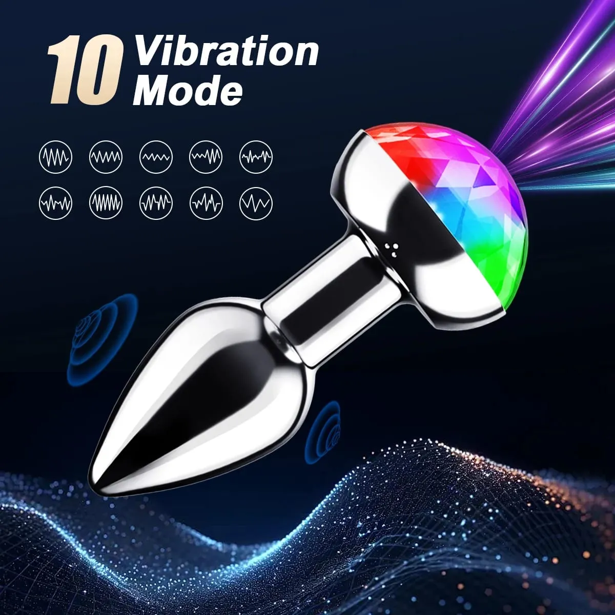 Voice Control Anal Plug Vibrator APP Wireless Control Female Vagina Masturbator Butt Plug LED Colorful Light Sex Toys for Women
