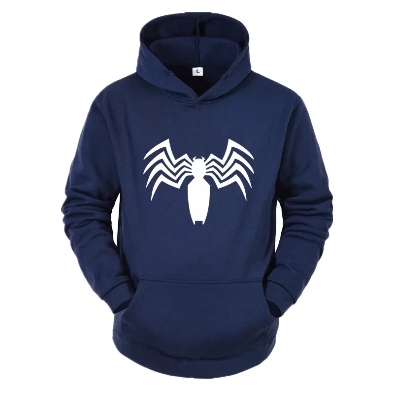 2026 Autumn and Winter New Men's Hoodie Street Fashion Spider Print Sportswear Women's fleece Casual Fun Wear
