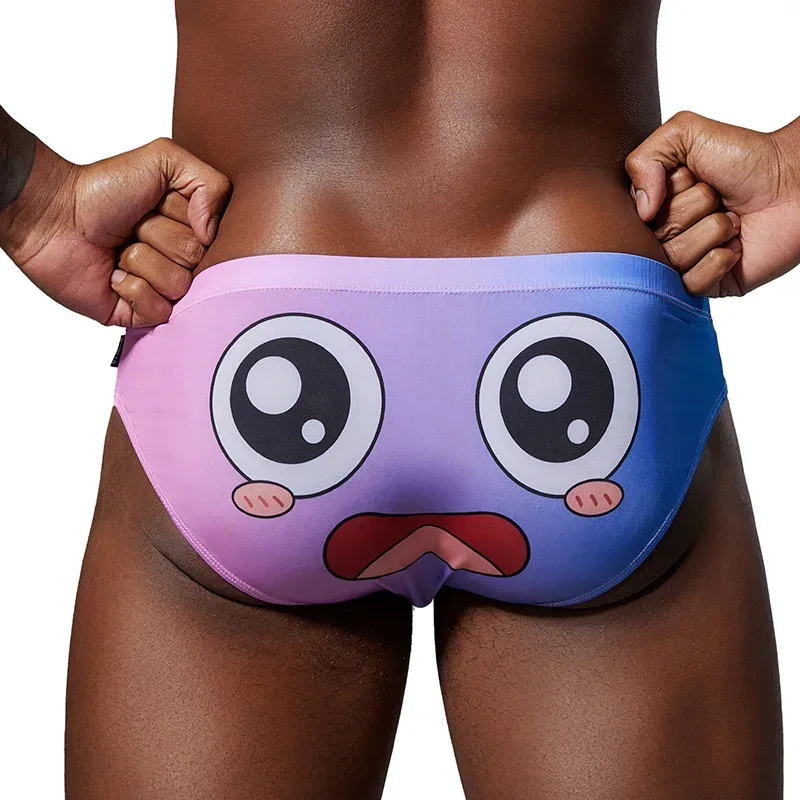 Men's Low Waist Briefs Breathable Gradual Cartoon Print Underwear Sexy Triangle Pants for Men — image 7
