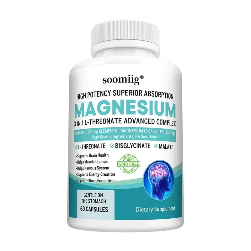 מגנזיום L-Threonate+Glycinate+Malate - משפר את איכות השינה תומך בזיכרון ובתפקוד קוגניטיבי מקדם את בריאות המוח