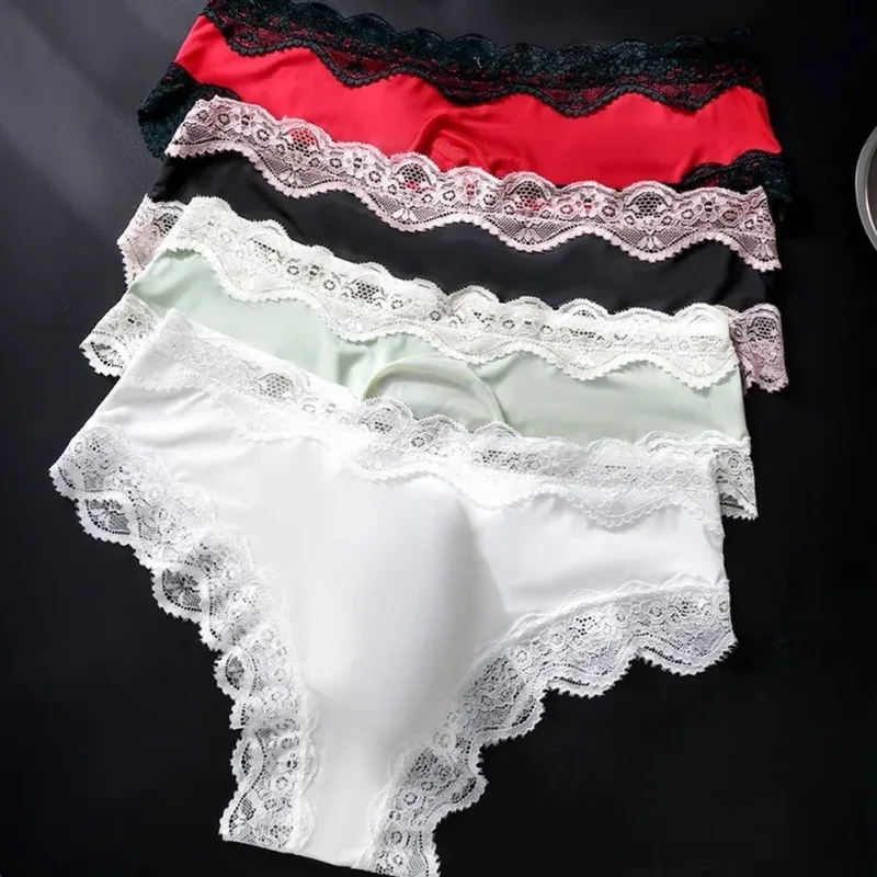 Men Panties For Men Lace Trim Briefs Breathable High Elastic 3D Convex Pouch Underpant Sexy Thin See Through Underwear — image 5