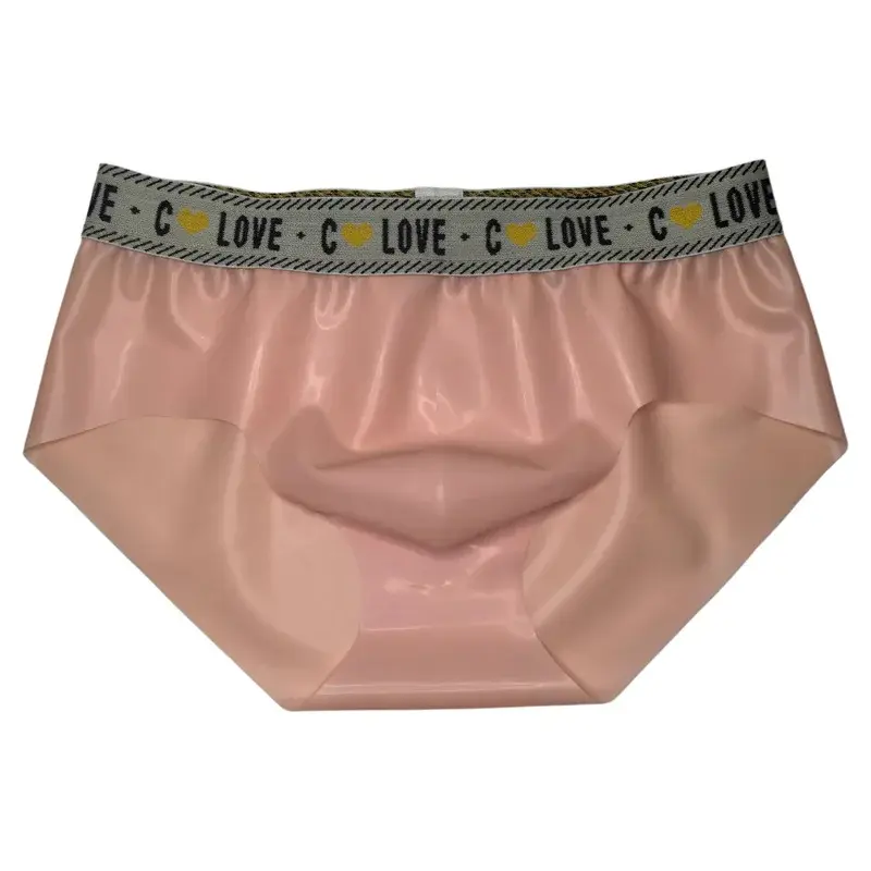Men Sexy Latex Briefs Seamless Invisible Panties Nightwear Sexy Translucent Rubber Underwear Scrotum Bulge Low Waist Porno Pants