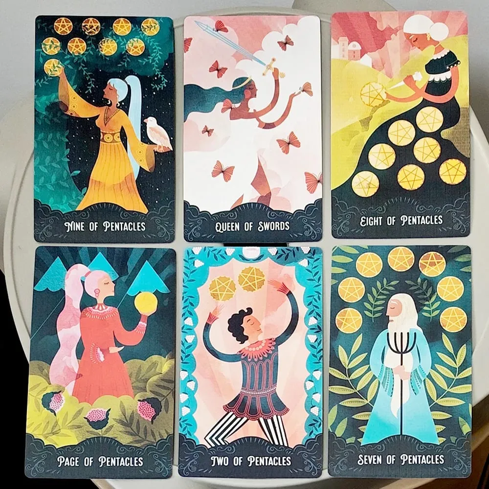 Star Maiden Tarot Deck 78 Card Deck Aesthetic Celestial Divine Tarot Κάρτες σε άκαμπτο κουτί δύο τεμαχίων 12*7cm διπλό ανάγλυφο — image 4