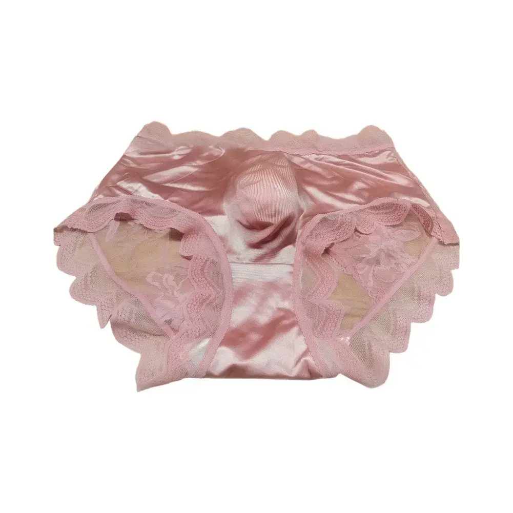 Men Satin Embroidery Floral Lace IceSilk Briefs Underwear 3D Bulge Pouch Panties Ice Silk Soft Quick Dry Breathable Sexy Panties — image 4