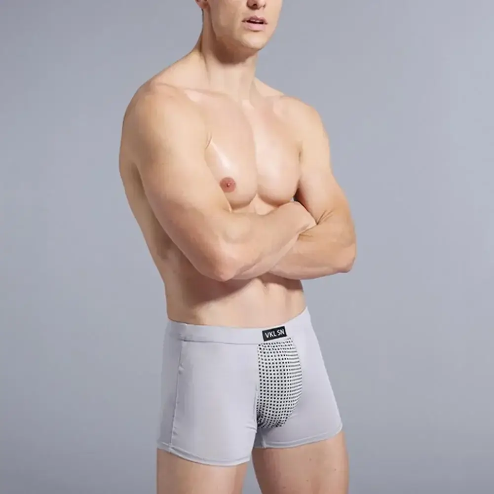 Men Boxers Sweat Absorption U Convex Magnetic Physiological Underwear Massage Solid Color Plus Size Men Underpants Inner Wear Cl — image 15