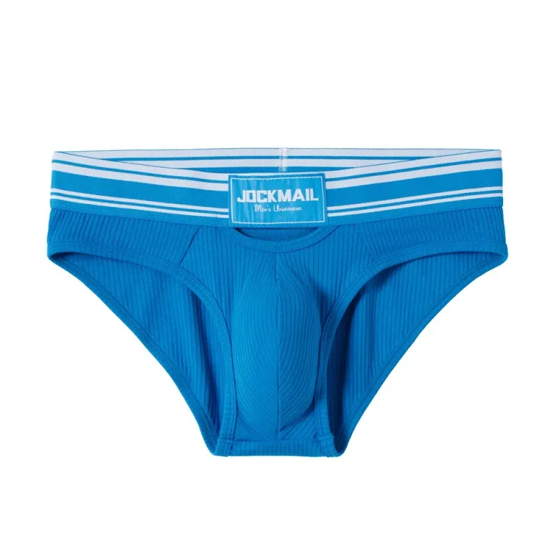 Jockmail Mens Underwear New Arrivalmen Briefs Plaid Pit Cotton Sexyu Bag Front and Rear Openings Cut Outlow Waist Breathable — image 3