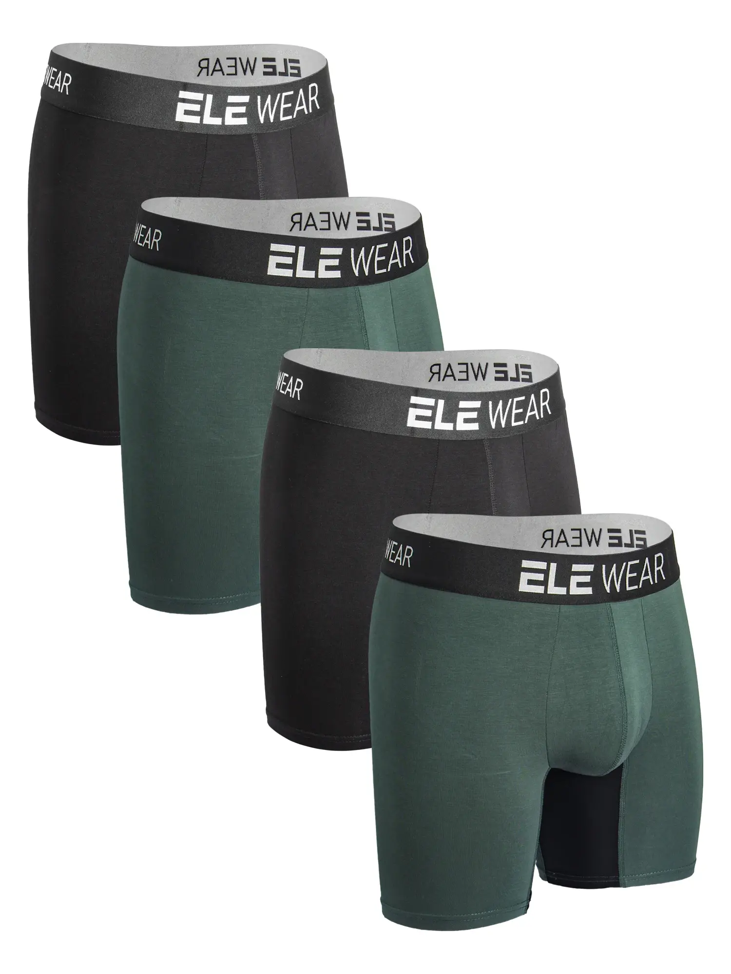 Bamboo Men's Underwear 4pcs Boxer Briefs For Men Long Sports Underwear, Moisture-Wicking — image 2