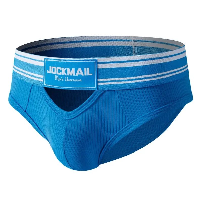 Jockmail Mens Underwear New Arrivalmen Briefs Plaid Pit Cotton Sexyu Bag Front and Rear Openings Cut Outlow Waist Breathable — image 26