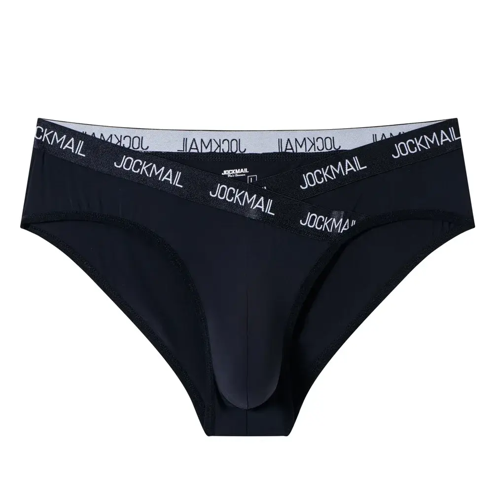 Jockmail Mensชุดชั้นในต่ำเอวเซ็กซี่กีฬาBreathableฤดูร้อนกางเกงผ้าไหมน้ำแข็งกระเป๋าใหญ่ไนลอนสีทึบกางเกงในชาย — image 35