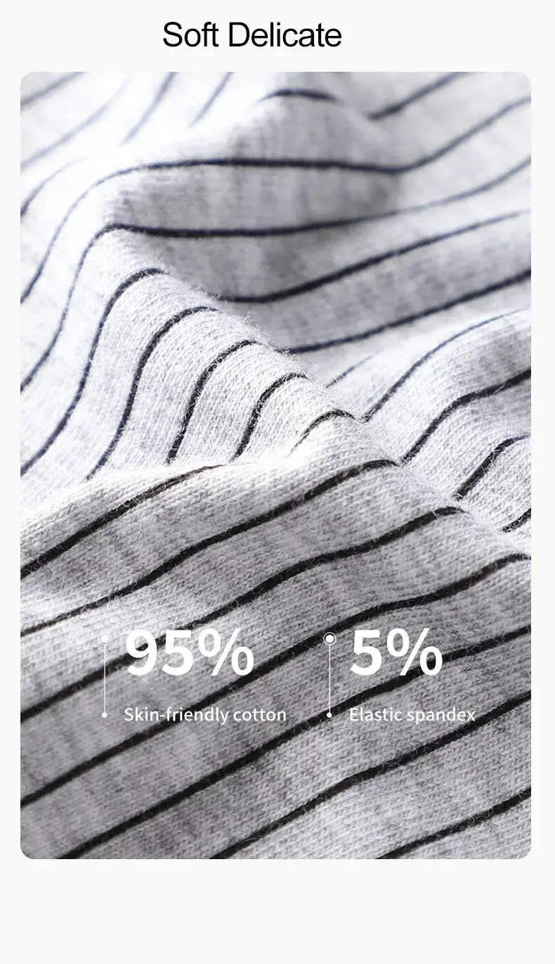 MiiOW PLUS 5XL 3/4Pcs Striped Panties Boxershorts Men Underwear Organic Cotton Boxer Shorts Antibacterial Seamless Underpants — image 3