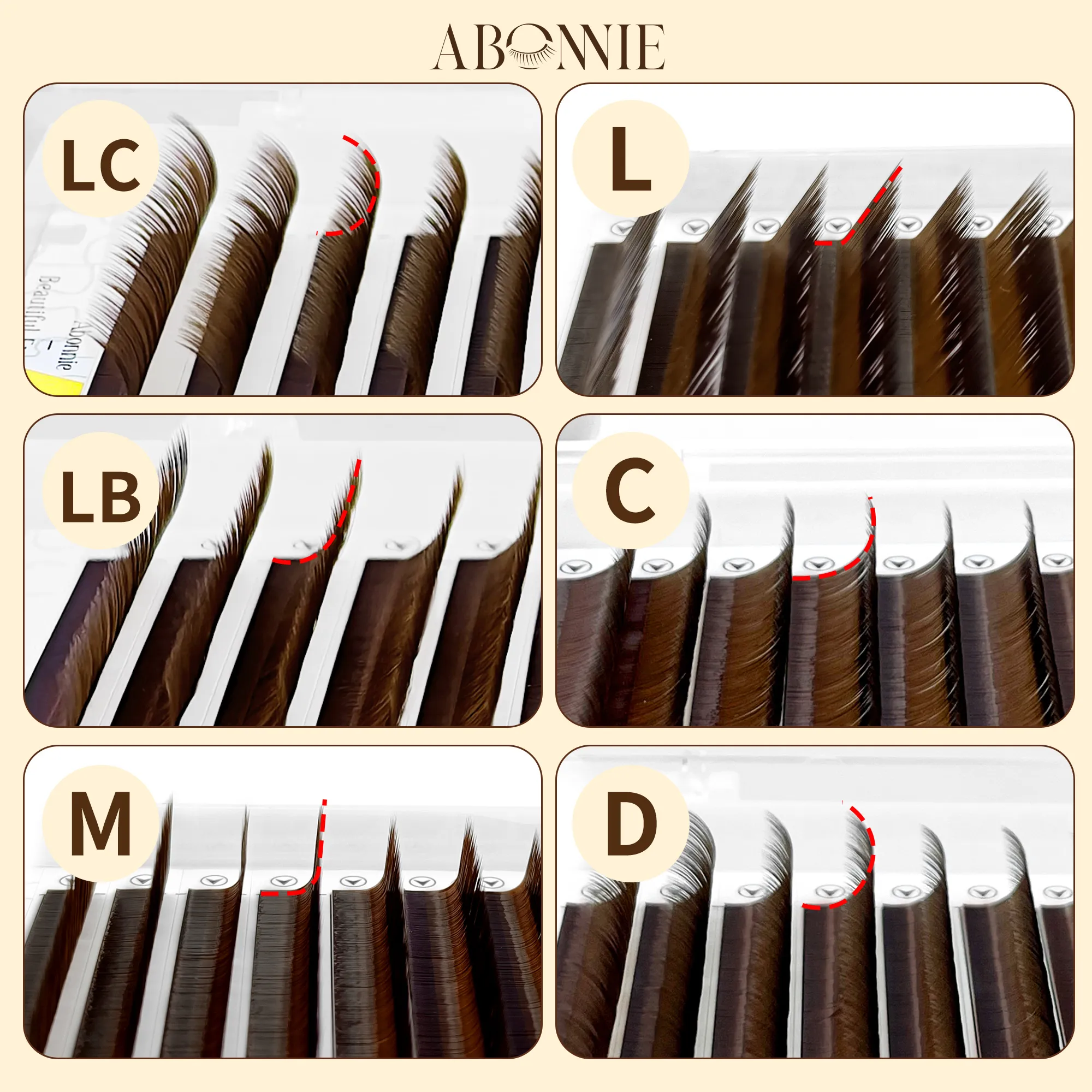 Abonnie LB Dark Brown Lashes Καφέ Χρώμα Classic Eyelash Extensions Foxy Eye Fluffy Individual Eyelashes — image 4