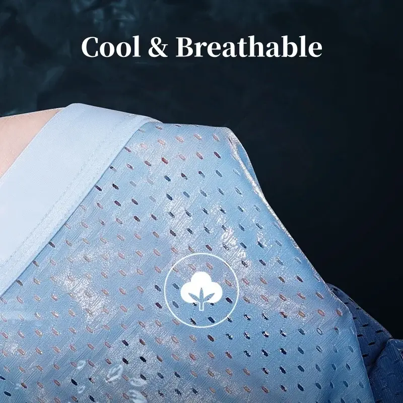 5pcs Men's Underwear Ice Silk Mesh Men Boxer Shorts Plus Size Panties Sexy Men Boxer Summer Breathable Light Thin Underpants — image 6