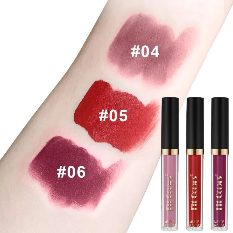 Fit Colors Long-lasting Matte Lipstick Non Stick Moisturizing Lip Gloss Waterproof Makeup Lip Glaze Sexy Purple Red Lipsticks — image 4