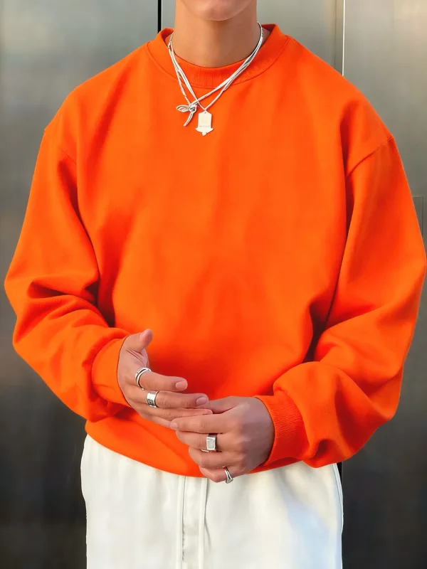 Pánský fleece podzimní top Street univerzální svetry Pohodlné základy Mikiny Sport Neformální Sportovní oblečení Denní měkké oblečení — image 13