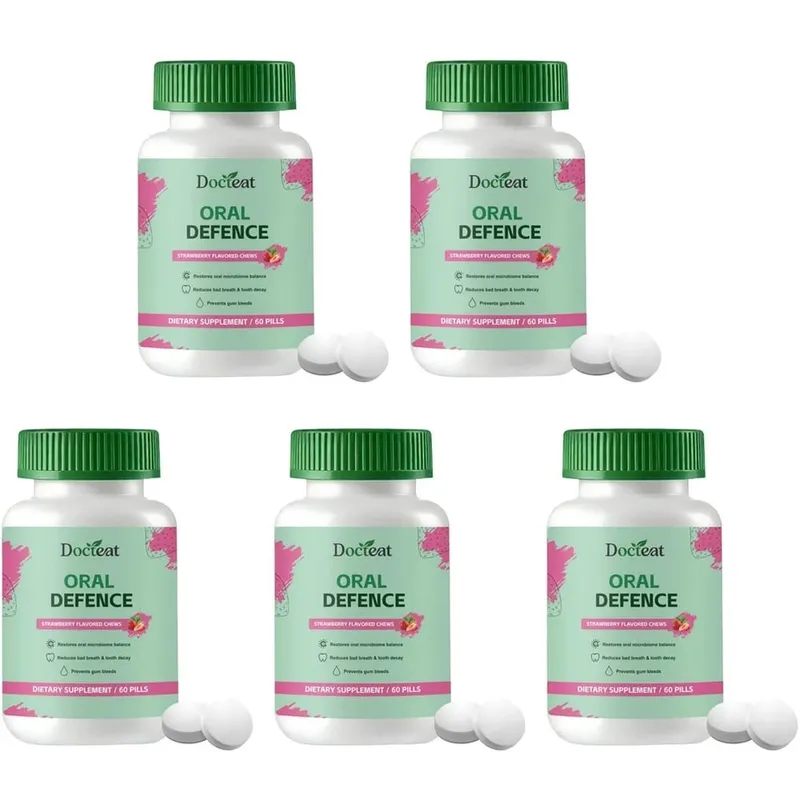 Oral Probiotics Chewable Tablets Strawberry Flavor with Xylitol & Hydroxyapatite Probiotic Complex Oral Health Support 60 Pills — image 11