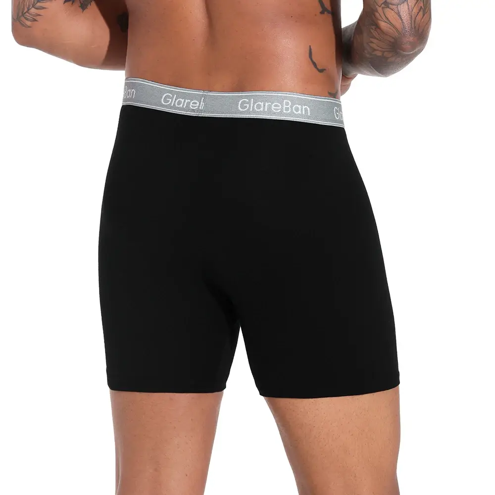 4pcs Hitam Kaki Panjang 100% Kapas Boxer untuk Lelaki Seluar Dalam Baharu Jenama Lelaki Seluar Dalam Dan Seluar Dalam Untuk Seluar Pendek Homme Seluar Slip Kotak — image 8